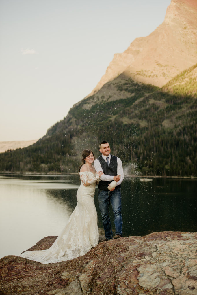 100 things to do on your elopement day pop champagne on a mountaintop