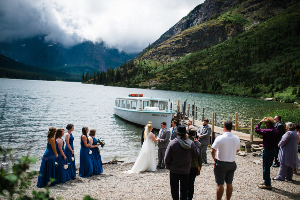 Lake Josephine Many Glacier wedding ceremony