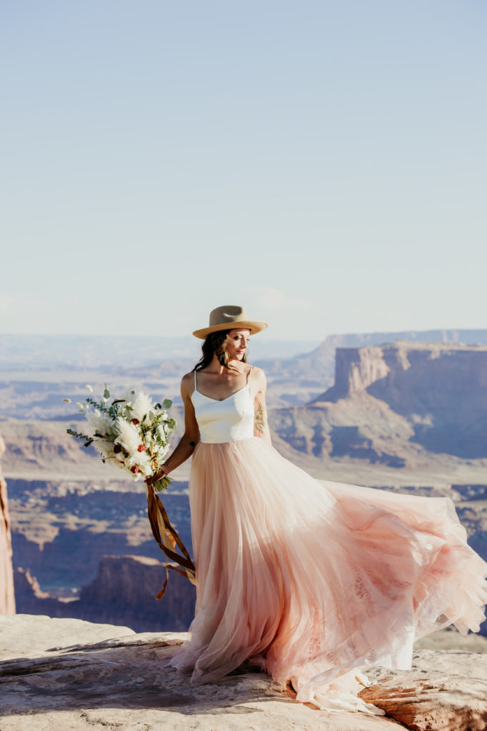 utah elopement location with a canyon