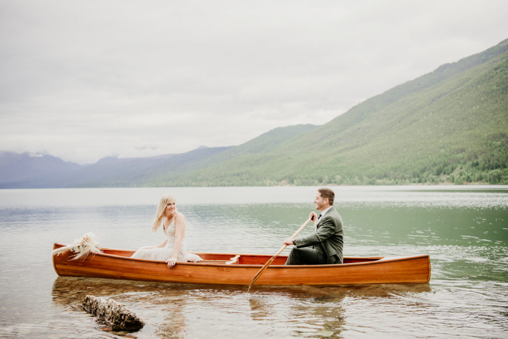 all day elopement canoe during elopement