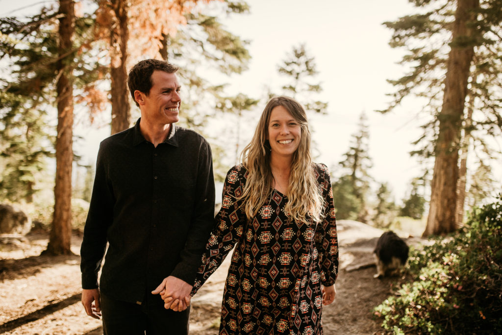 california redwood engagement session at Lake Tahoe