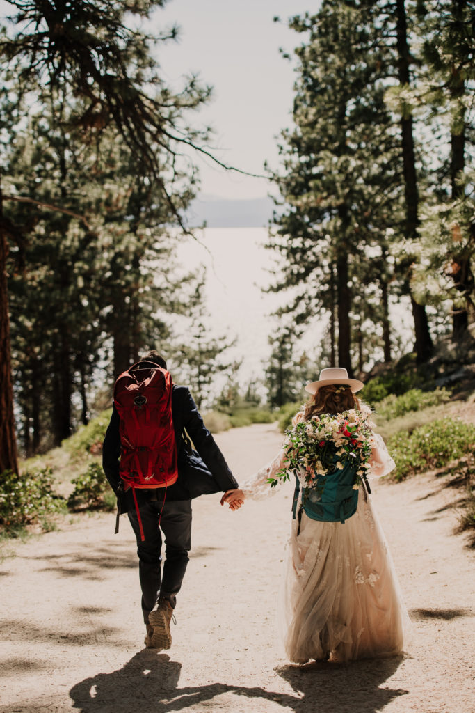 hiking elopement in Lake Tahoe