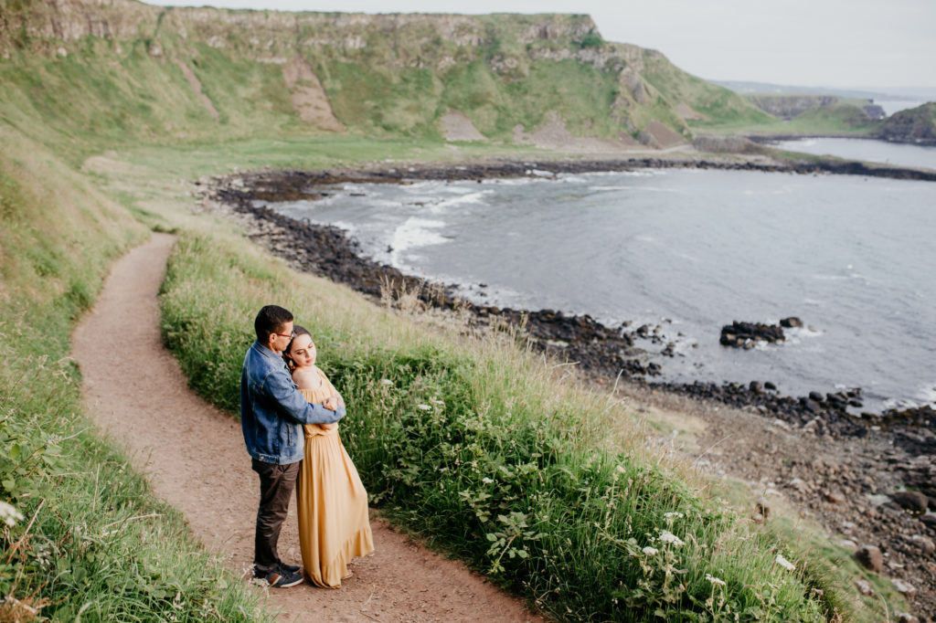 couples adventure session in Giant's Causeway Ireland where to elope in Ireland