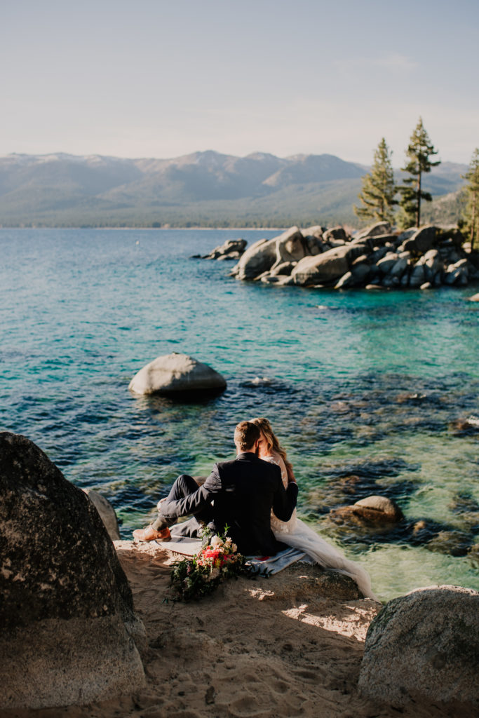Lake Tahoe elopement photos at Sand Harbo