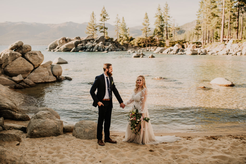 California elopement photographer eloping couple at Lake Tahoe