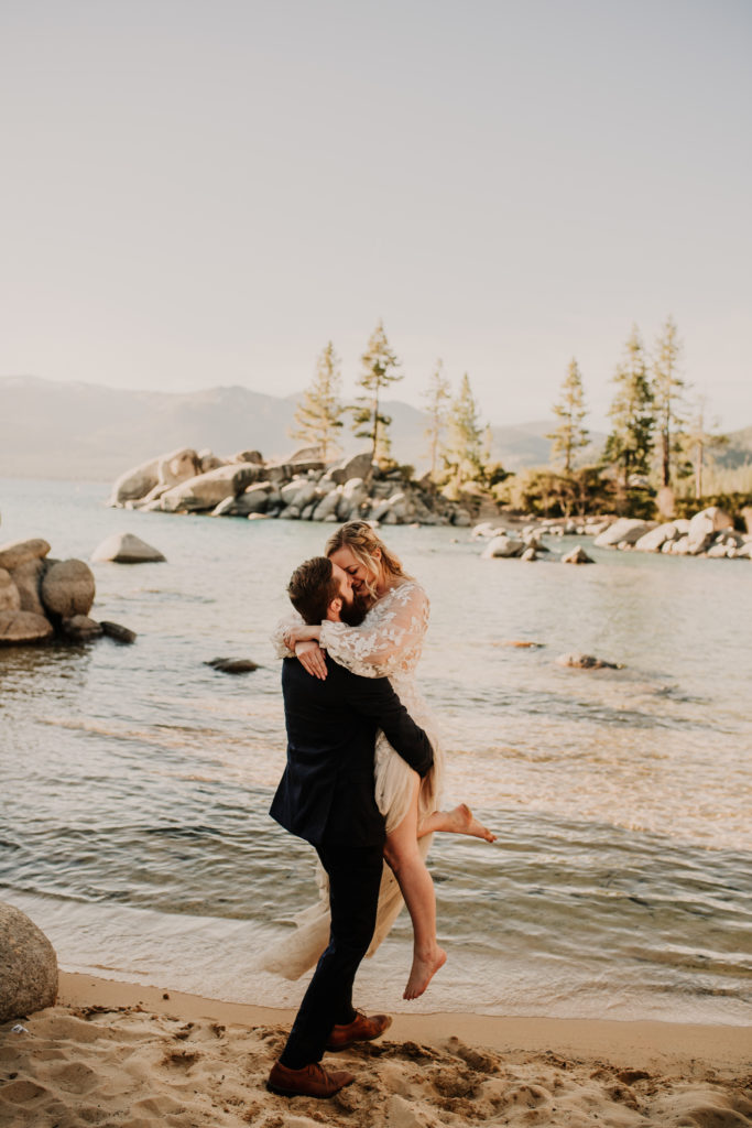 Sand Harbor couple in Lake Tahoe