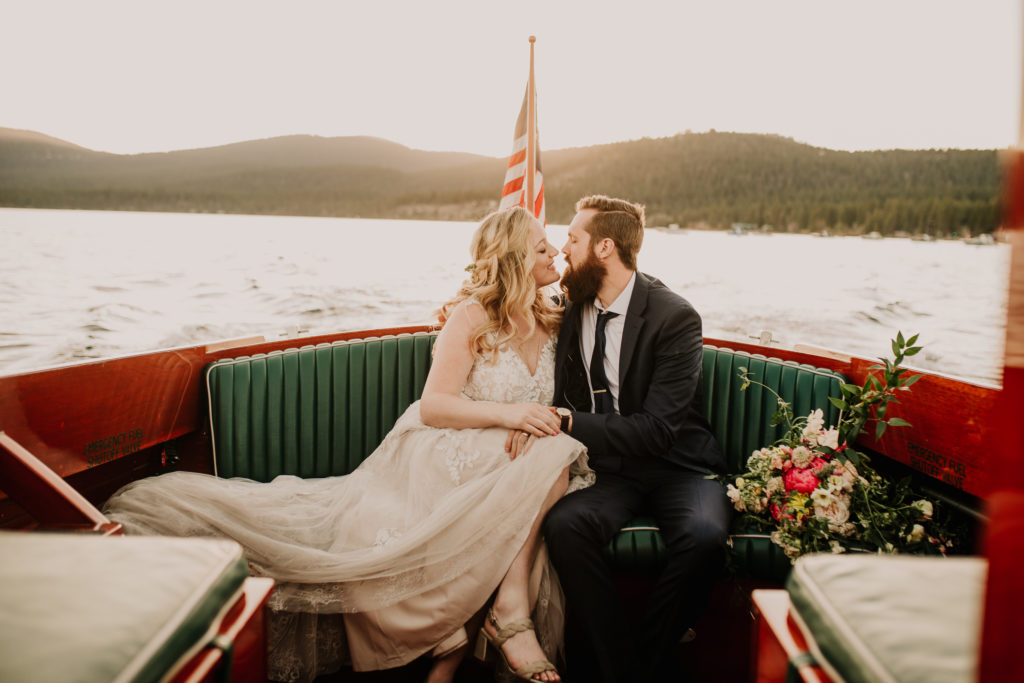 south lake Tahoe elopement with sunset boat tour