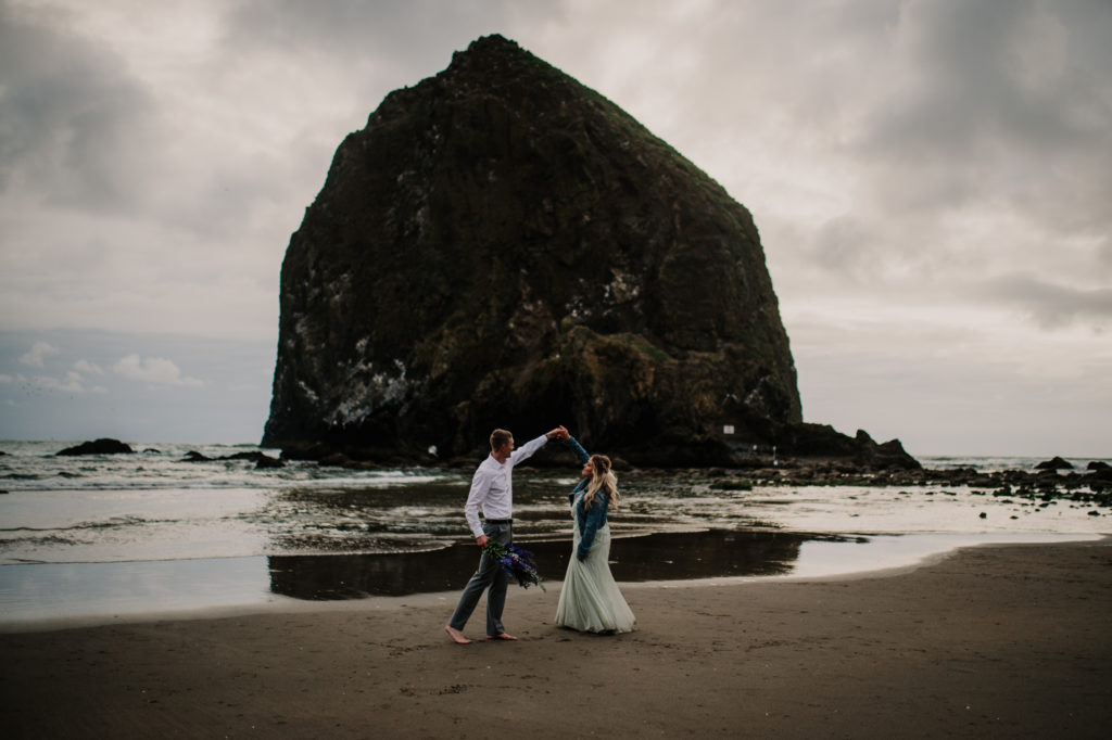cannon beach adventure session at sunset