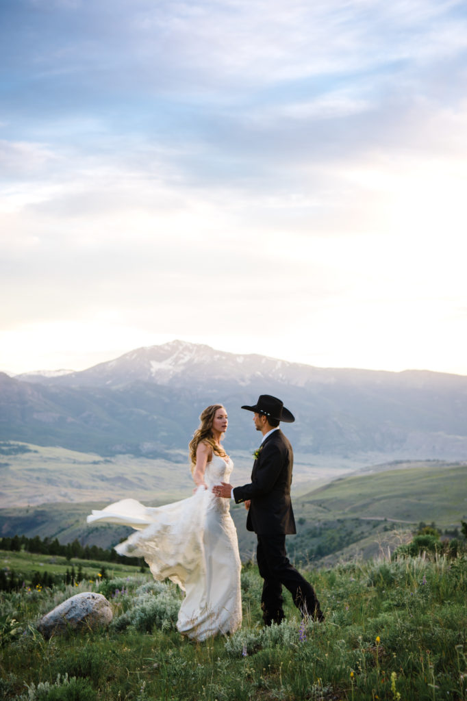 Yellowstone National Park Wedding on top of a mountain