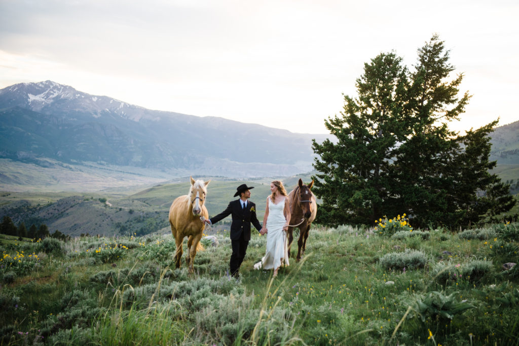 Elope in a national park! Yellowstone National Park Wedding with horseback ride