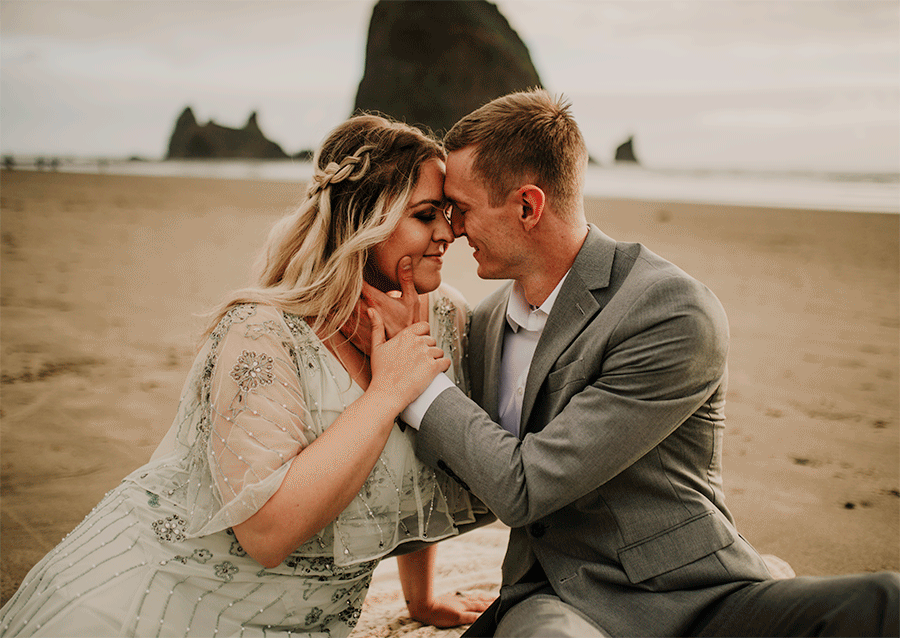 We love being an Oregon coast elopement photographer not only because of the gorgeous views, but the adventure that can happen in Oregon is one of our very favorite things!   Are you ready for an Oregon coast elopement? We are shelling out all the info on the best of the Oregon coast. The three spots that capture our hearts in this blog are Hug Point, Arch Cape, and Cannon Beach. All of which are within a ten minute drive from each other! This stretch of magic is technically called "The North Coast" which stretches from the Columbia River to Cascade Head. questions eloping couples ask