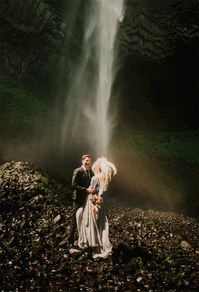 100 things to do on your elopement day, waterfall elopement