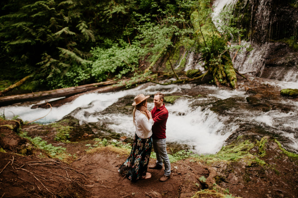 winter elopement locations, Oregon waterfall elopement locations, panther creek falls