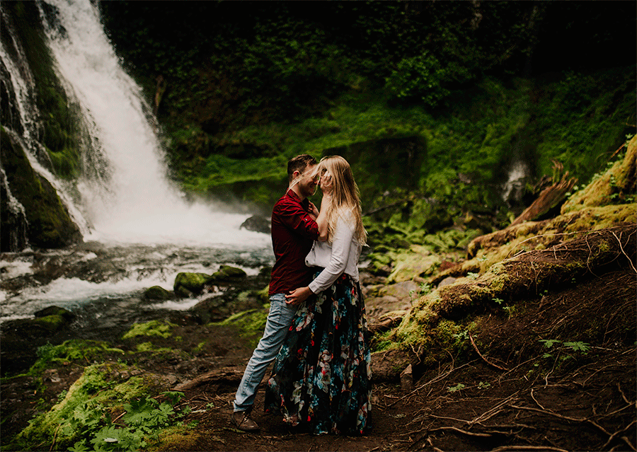 Oregon waterfall elopement locations, panther creek falls