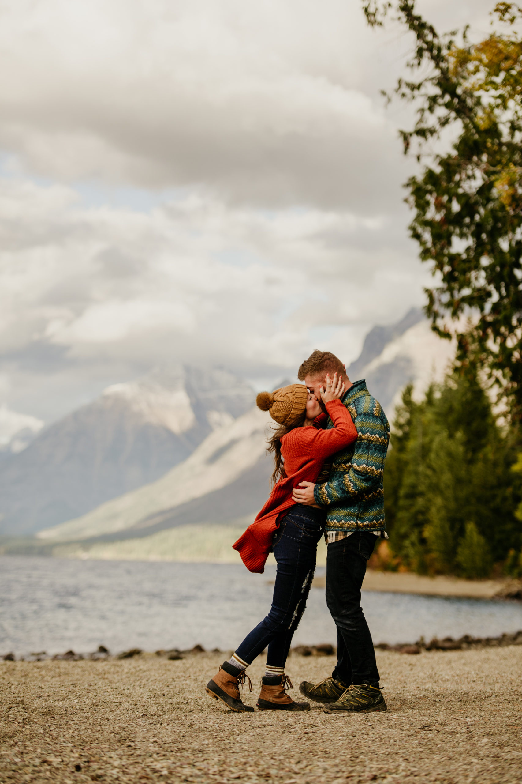surprise hiking proposal, lake mcdonald Glacier National Park