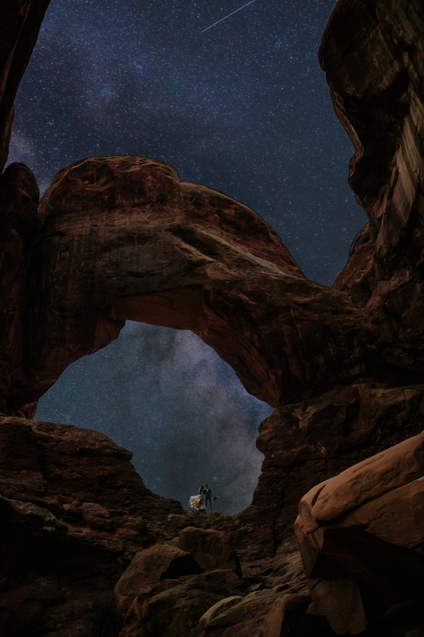 Arches National park elopement, double arch, moab wedding photographer