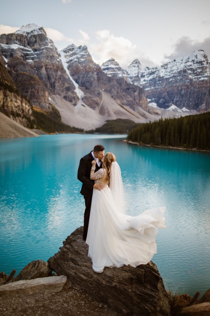 Banff National Park in Montana is MADE for adventure elopements, and we are made to capture your elopement at the top of those mountains!! If you’re looking to elope in the mountains, we can’t wait to help make your dreams come true. Check out our list of our Top 10 Mountain Elopement Locations Worldwide (must-see hikes included!).