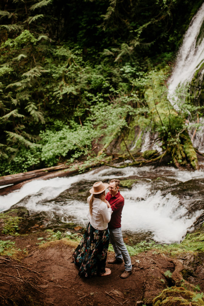 Panther Creek Falls couple session, Oregon Waterfall locations