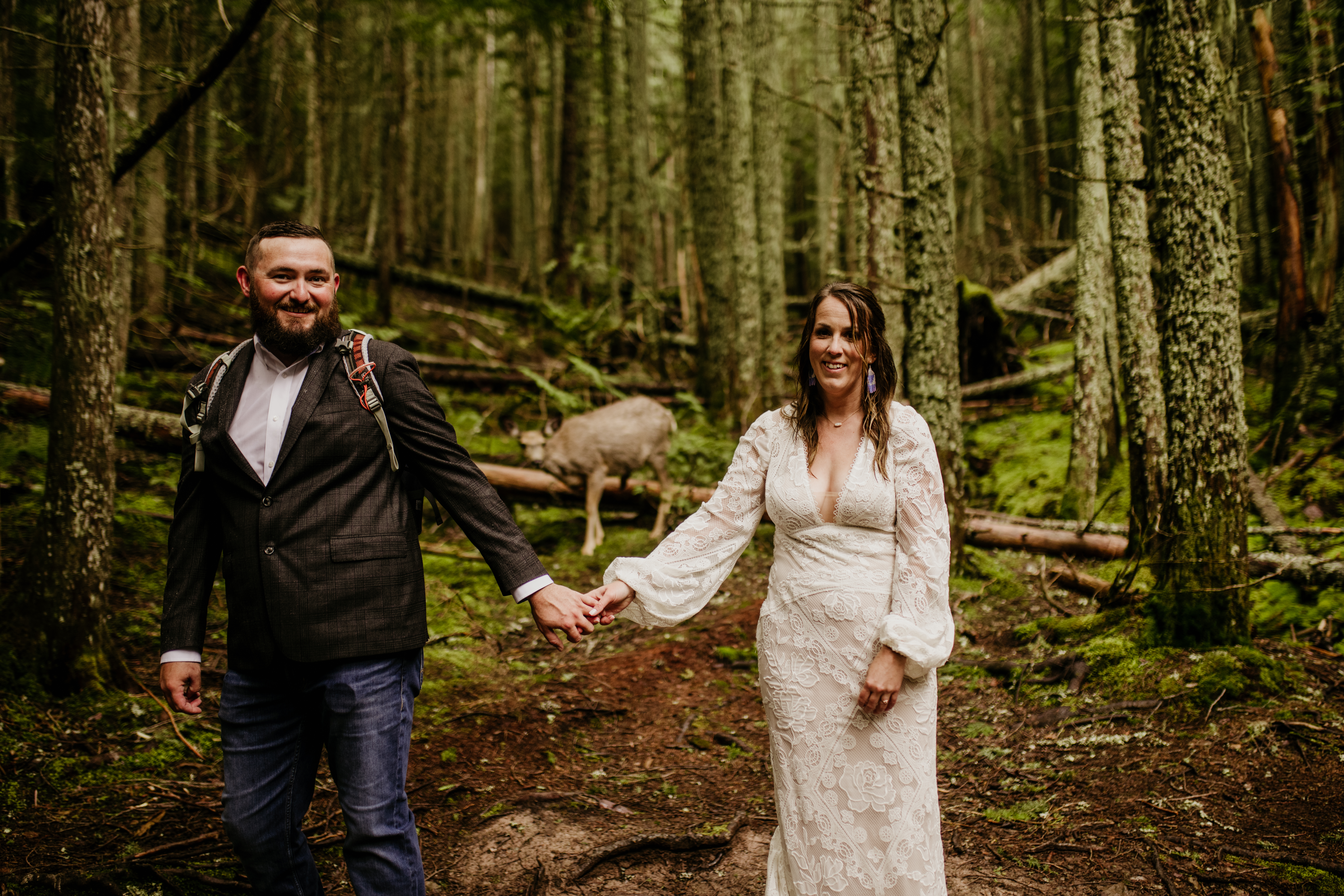 Glacier elopement with hike to avalanche lake. With a ceremony at Lake McDonald, a spring elopement in Glacier National Park was the perfect Montana wedding plan.