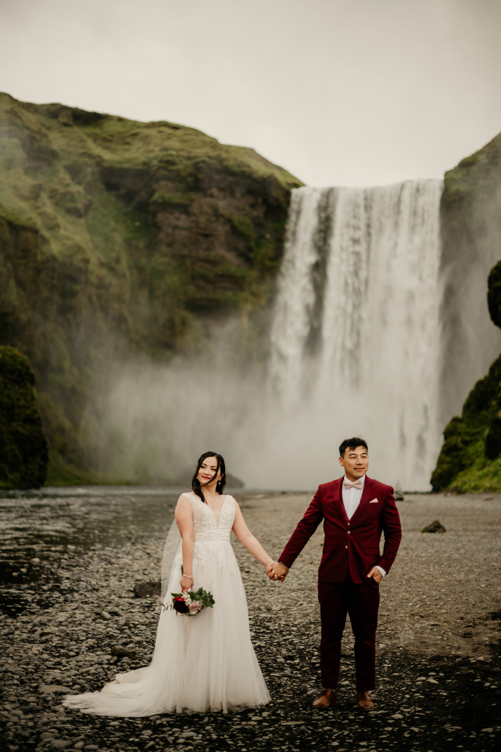 South Iceland elopement at Skogafoss