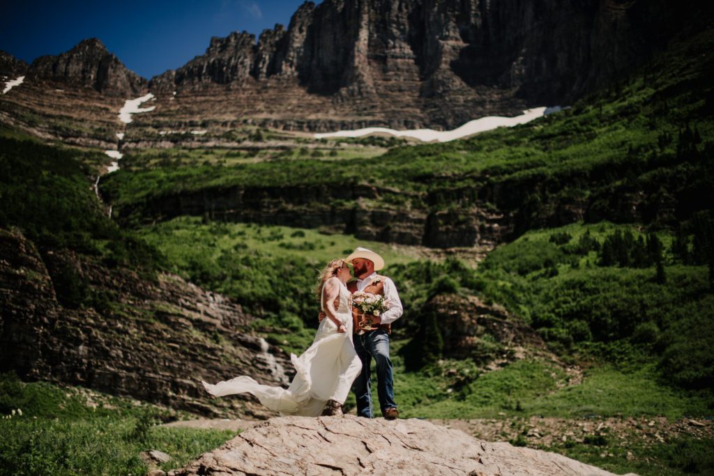 Best of 2022 elopement & wedding photography, Glacier National Park Micro Wedding in the summer. Photos at Logan Pass. 