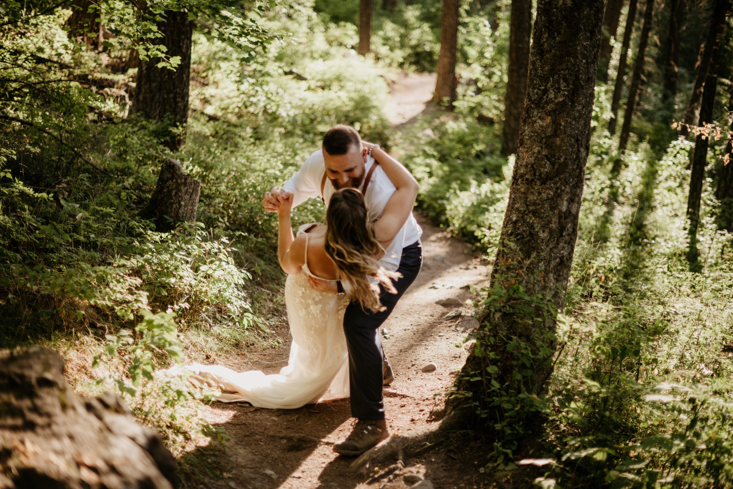 An adventure wedding Holland Lake Falls hiking elopement is the perfect Montana elopement! A great alternative to busy Glacier National Park!