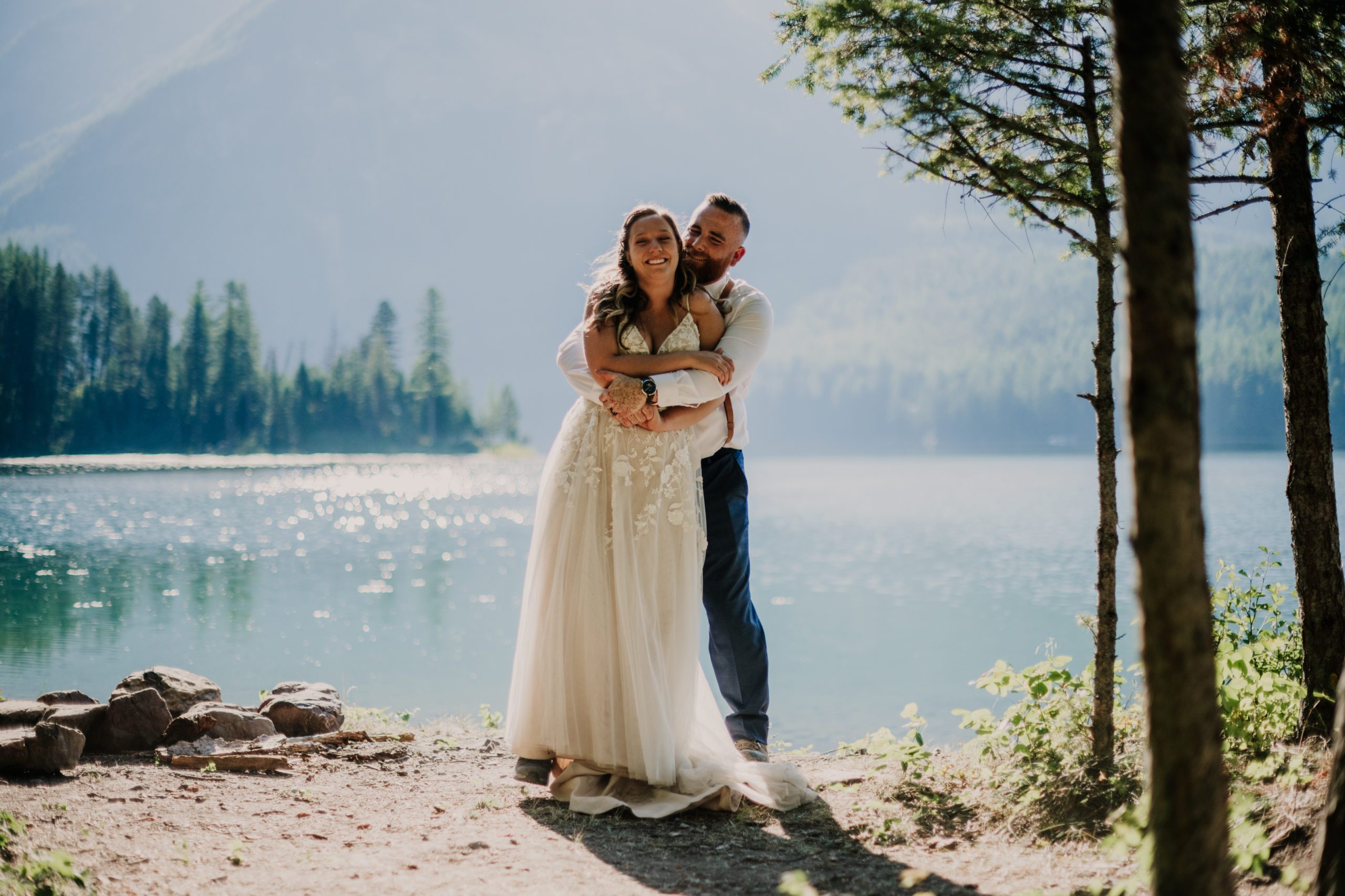 An adventure wedding Holland Lake Falls hiking elopement is the perfect Montana elopement! A great alternative to busy Glacier National Park! 