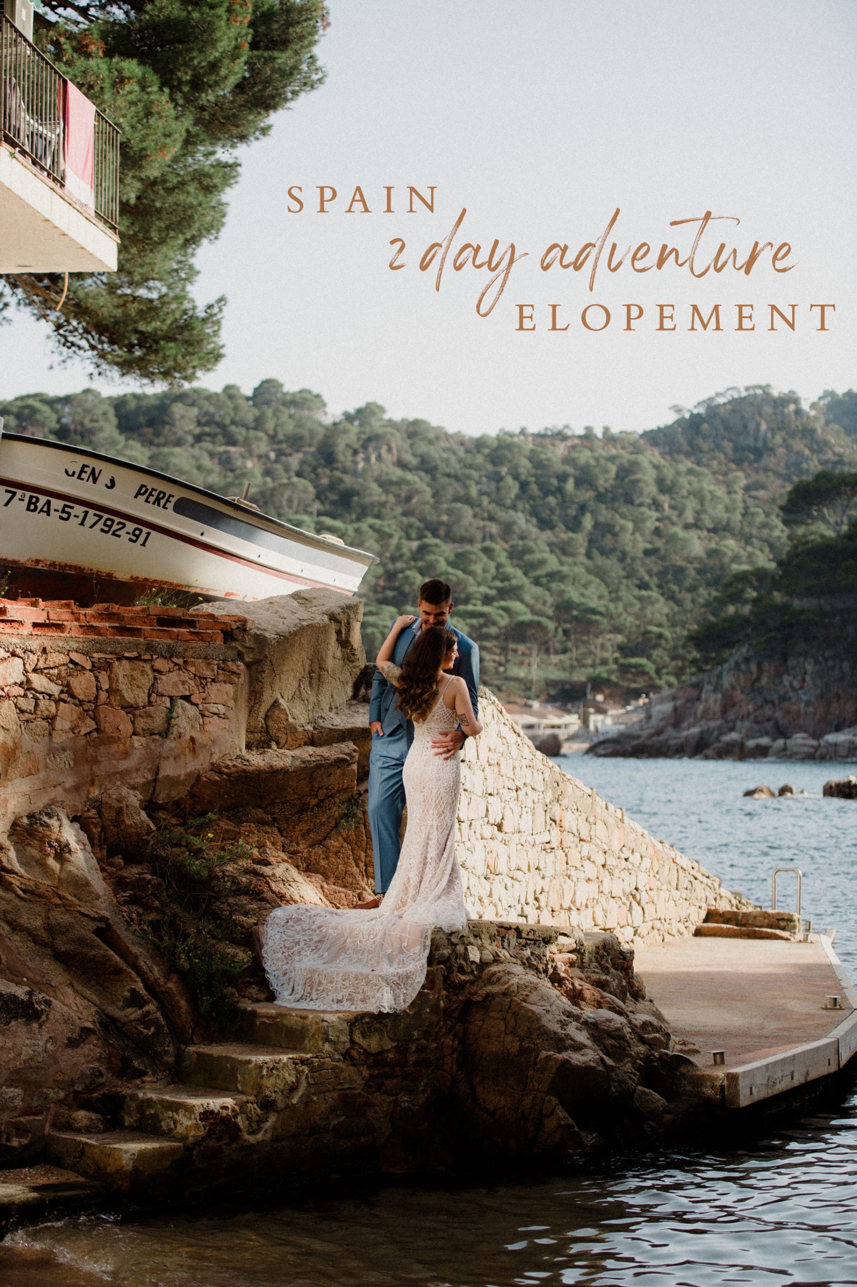 This Costa Brava 2 day Elopement couple spent two days exploring the area and saying vows in the cove of Cala d' Aigua Xelida, Spain. 