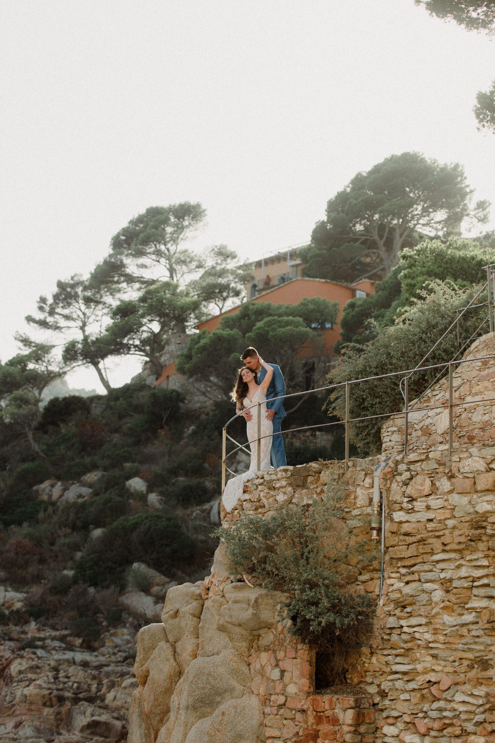  This Costa Brava 2 day Elopement couple spent two days exploring the area and saying vows in the cove of Cala d' Aigua Xelida, Spain. 