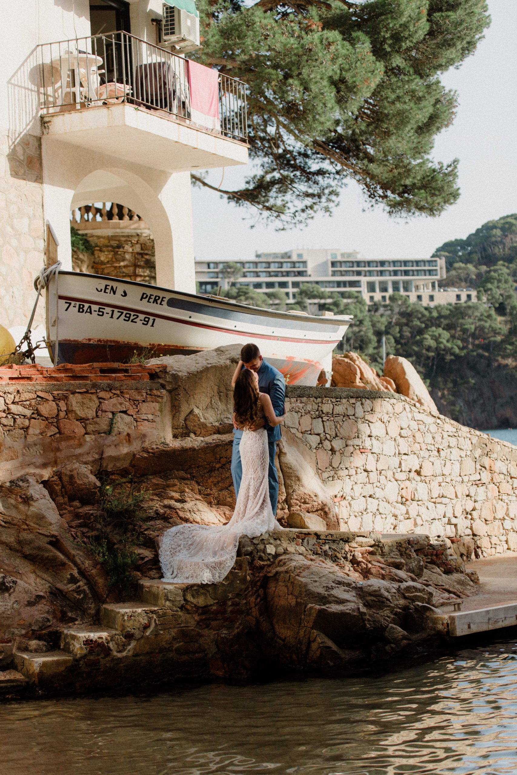  This Costa Brava 2 day Elopement couple spent two days exploring the area and saying vows in the cove of Cala d' Aigua Xelida, Spain. 