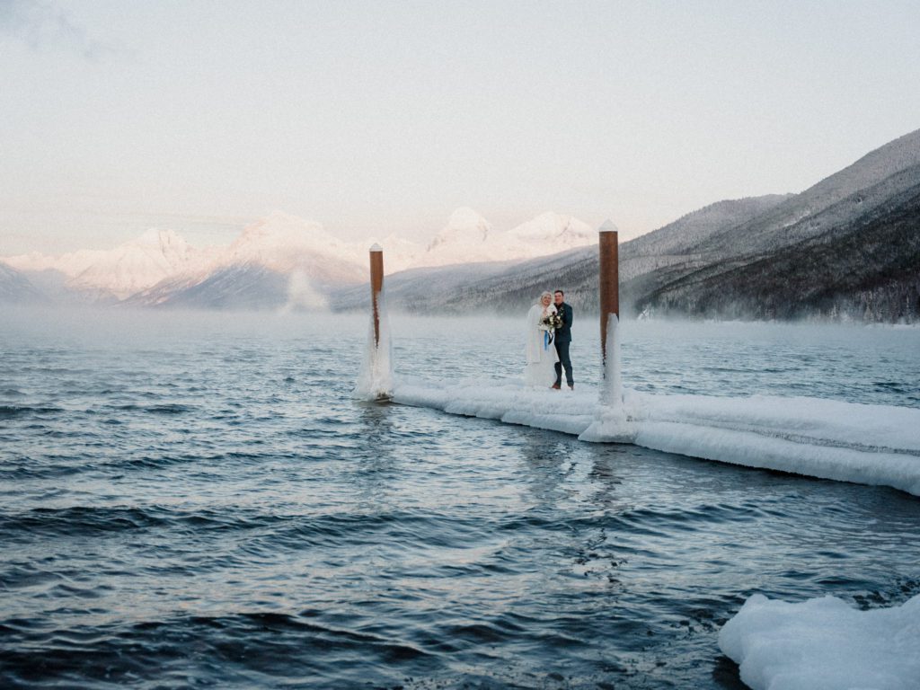 Best of 2022 elopement & wedding photography, Glacier National Park winter wedding