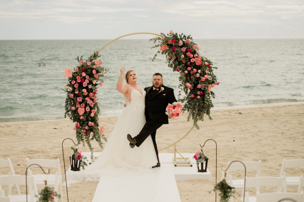 Bring on the night with this Mexico Wedding! Inspiration on how to have the best wedding party of your life! Pink beach wedding.
