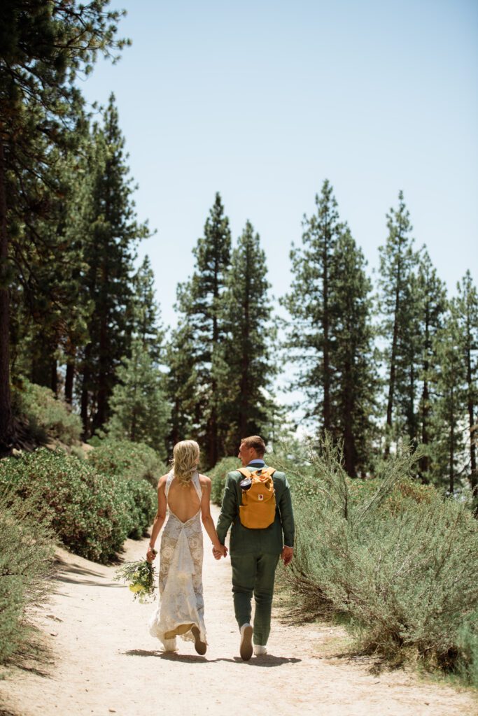 We keep having kickass elopements in epic pockets of the lake such as this adventure elopement in Lake Tahoe at Monkey Rock.

Hiking elopement in Lake Tahoe finished with a sunset boat cruise on the lake! 