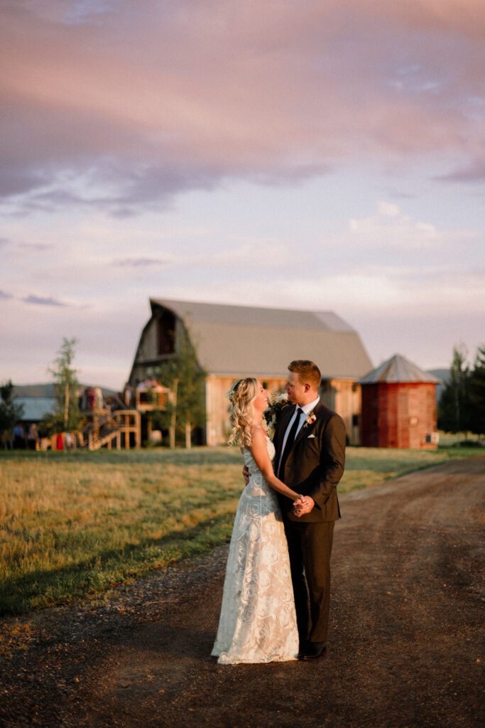 Firelight Farm Wedding in Bozeman Montana, sustainably sourced and full of love. This micro wedding was intentional and fun all day long!