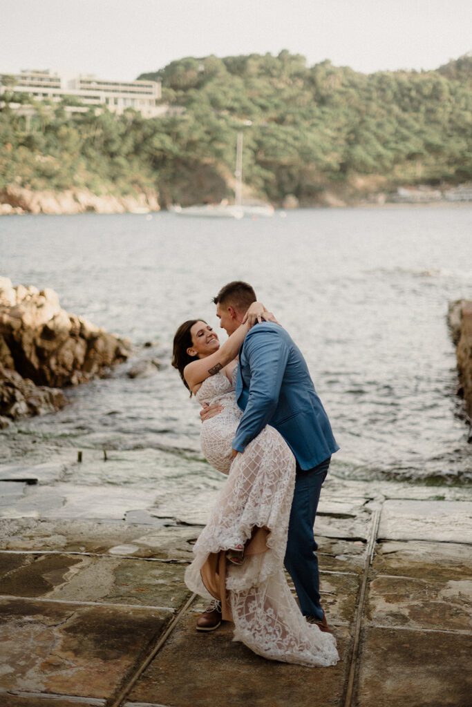 Part one of our Ultimate 2024 Greece Guide, Elope in Greece breaks down the cost, legality, planning and outlines a two day Greece elopement.

Married couple share champagne on Crete, Greece