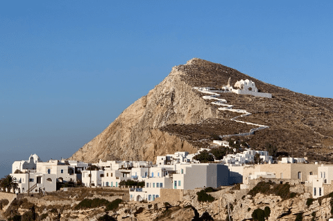 Part one of our Ultimate 2024 Greece Guide, Elope in Greece breaks down the cost, legality, planning and outlines a two day Greece elopement.

Greece photo with  town on cliff