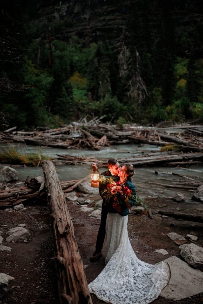 best of 2023 elopement & wedding photography with a hiking elopement featuring lanterns. 