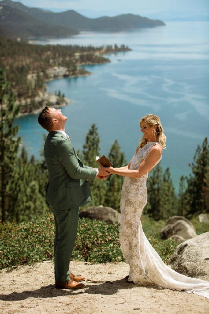 best of 2023 elopement & wedding photography with a hiking elopement in Lake Tahoe.