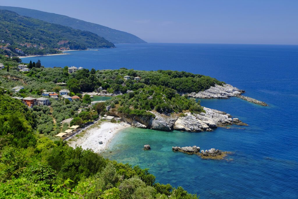 The picturesque Damouchari on the east coast of the Pelion, the small village is beautiful for a Greece elopement.