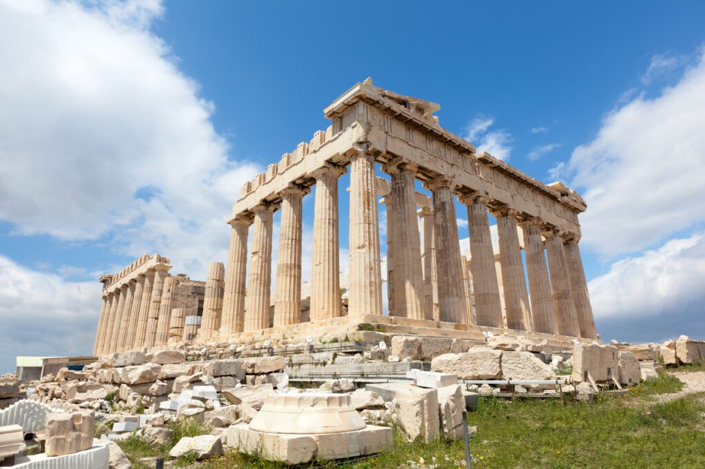 Elope in Greece with current information on Athens, Folegandros, Paros, and Lemnos for 2024 ultimate travel.

Ruins of the Temple Parthenon at the Acropolis, with the crane and scaffolds constantly in use for restoration work digitaly removed! Greece.
