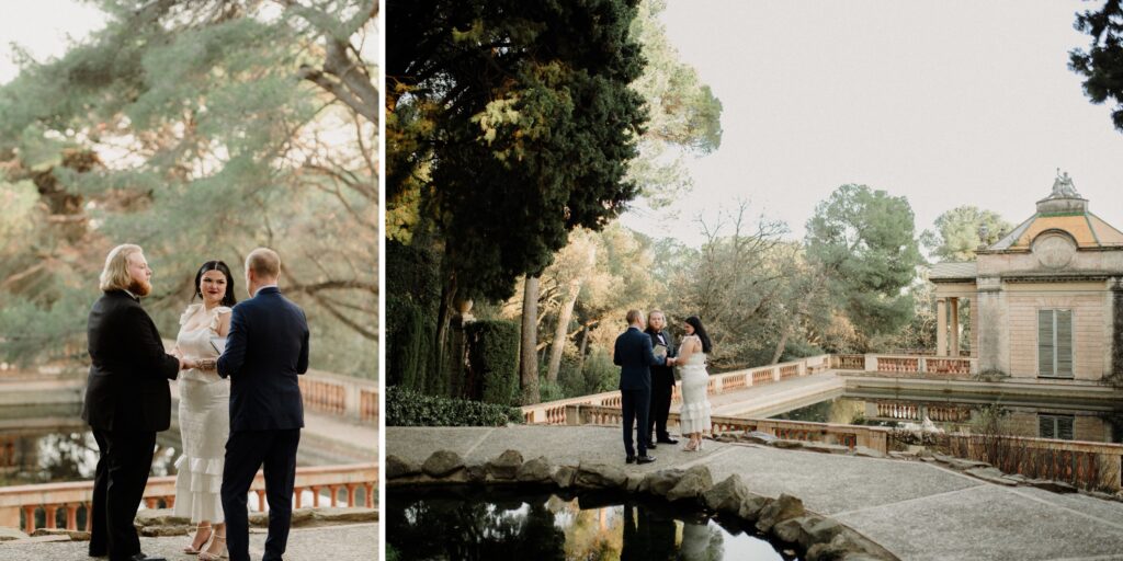 Barcelona elopement in the Gothic Quarter, couple gets married at the Parc del Laberint d'Horta