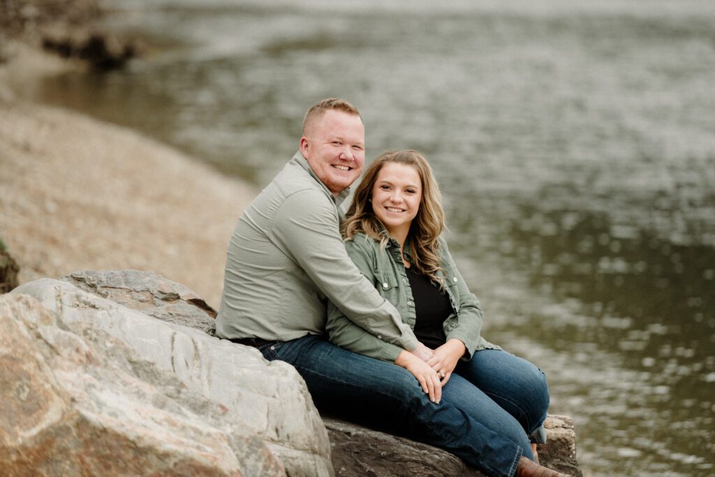 A Missoula engagement session at Maclay Flats with constant laughing, an adorable couple and drone photos! Montana is the best place for an engagement!