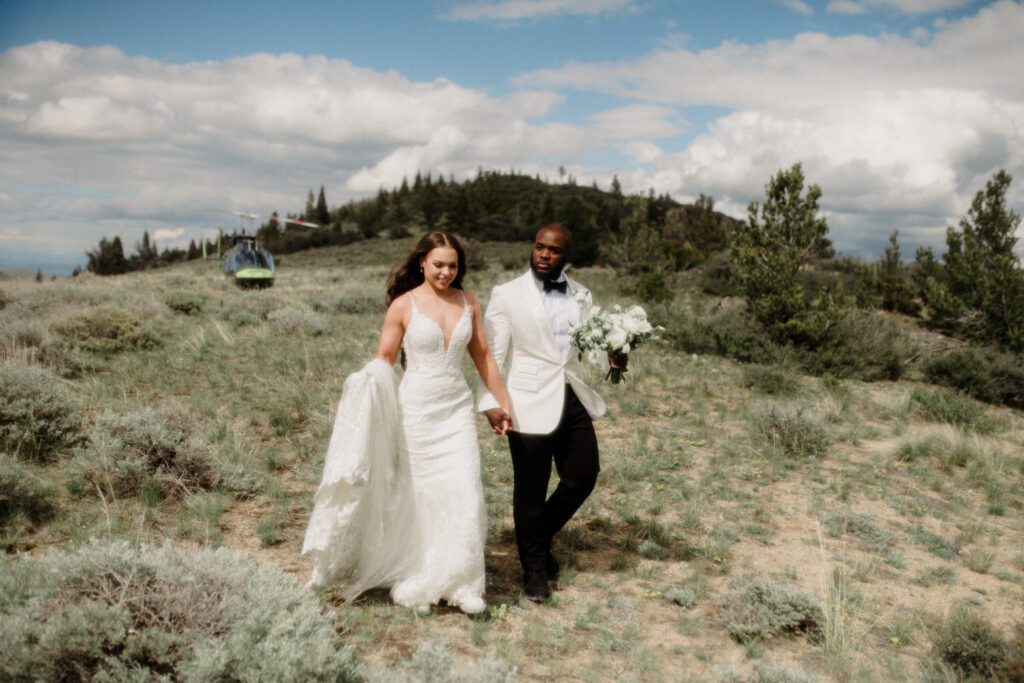 The ultimate helicopter wedding in Montana! From a stretch limo to stunning mountain views, this Bozeman adventure is a dream come true.