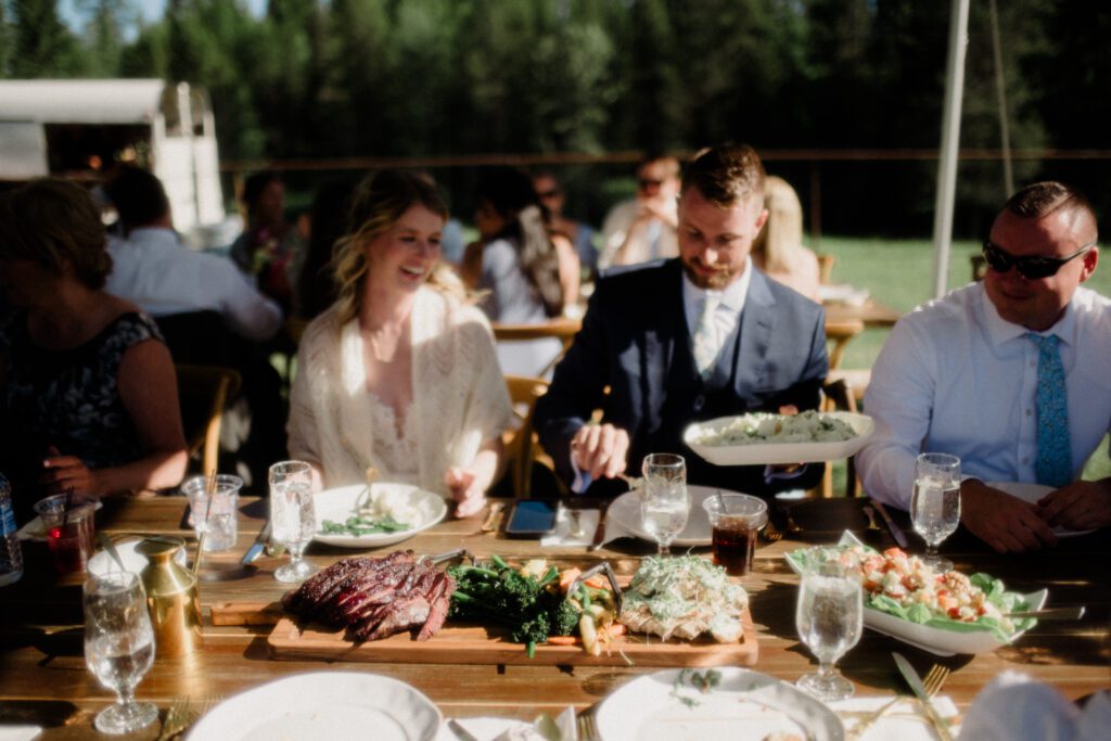 This sweet Glacier Homestead wedding features stunning Glacier National Park views, intimate moments, and heartfelt family celebrations. National park wedding.