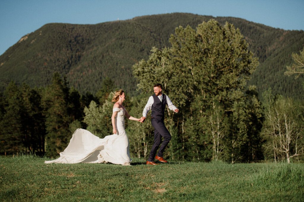 This sweet Glacier Homestead wedding features stunning Glacier National Park views, intimate moments, and heartfelt family celebrations. National park wedding.