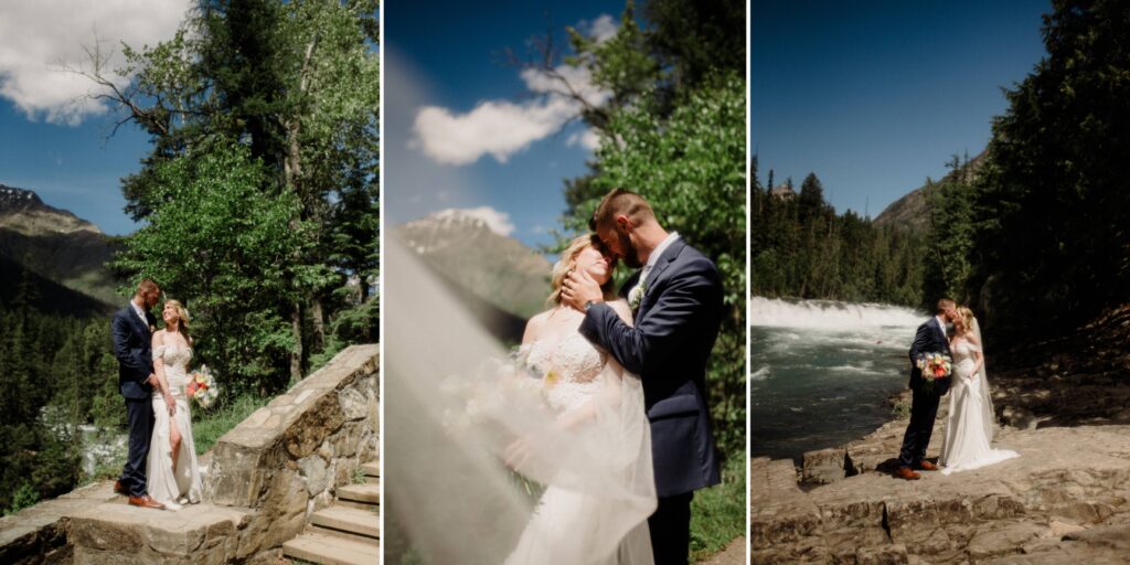 This sweet Glacier Homestead wedding features stunning Glacier National Park views, intimate moments, and heartfelt family celebrations. National park wedding.