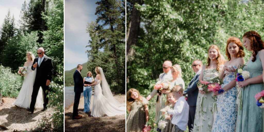 This sweet Glacier Homestead wedding features stunning Glacier National Park views, intimate moments, and heartfelt family celebrations. National park wedding.