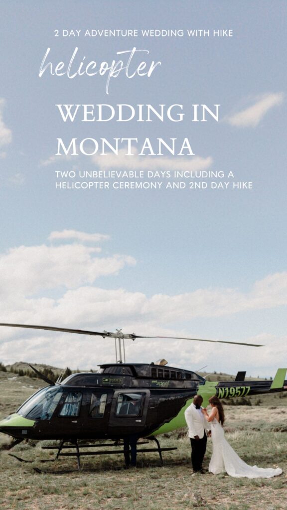 The ultimate helicopter wedding in Montana! From a stretch limo to stunning mountain views, this Bozeman adventure is a dream come true.