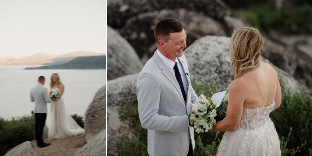 This gorg California elopement in Lake Tahoe has it all! Sunrise hike, private vows and a morning boating on the lake! PERFECTO!