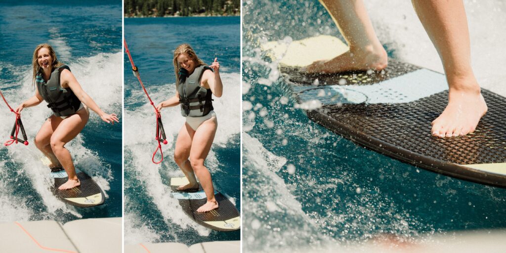 This gorg California elopement in Lake Tahoe has it all! Sunrise hike, private vows and a morning boating on the lake! PERFECTO!